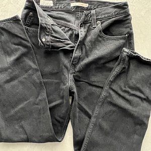 LEVI'S Premium 70s High Slim Straight Black Jeans sz 28